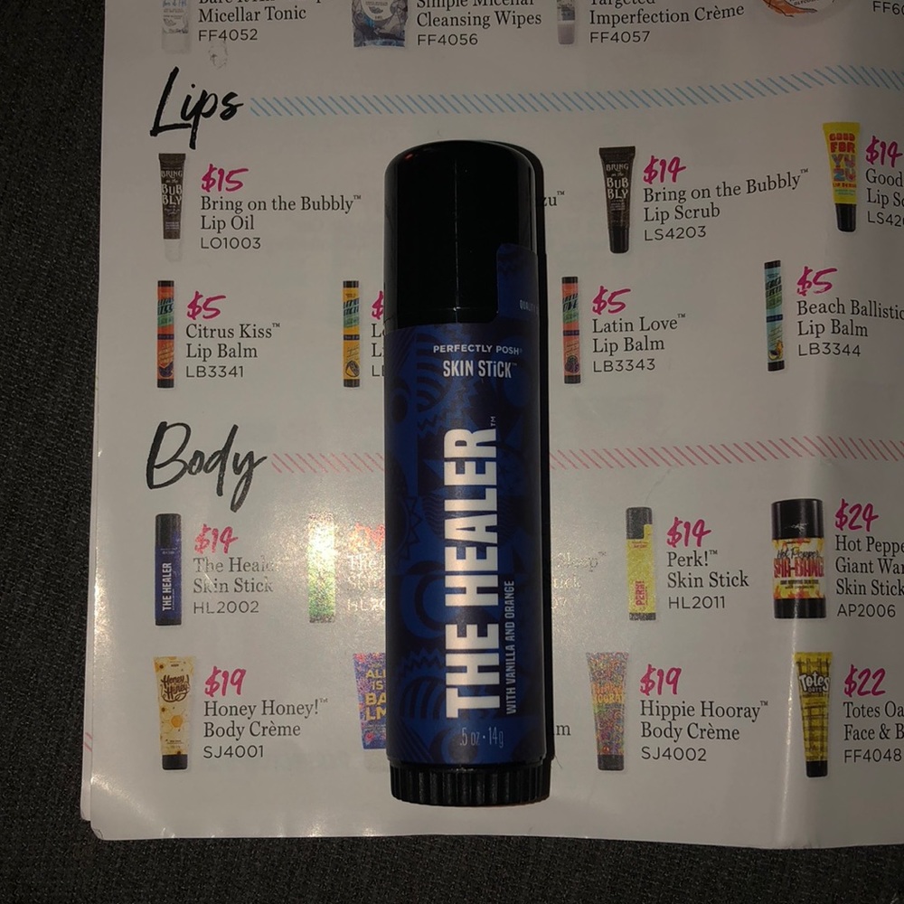 Perfectly Posh Healer skin stick vanilla orange
